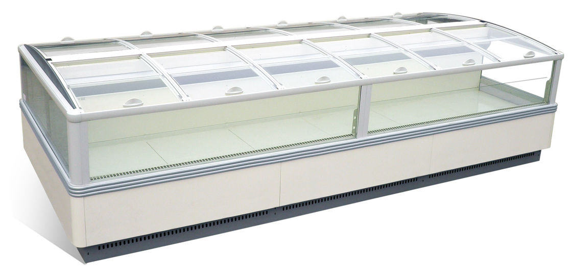 Tủ trưng bày thực phẩm tiết kiệm năng lượng Tủ lạnh siêu thị và tủ đông có nắp thủy tinh trượt