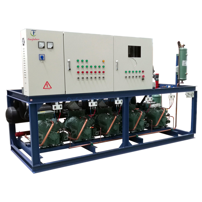 PLC nhiệt độ cao piston đơn vị song song giá đỡ mô hình máy nén làm lạnh đơn vị cho làm mát tối ưu