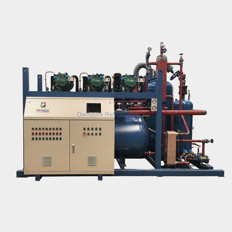 Semi Hermatic loại vít PLC tùy chỉnh quy mô lớn kho lạnh nén máy nén